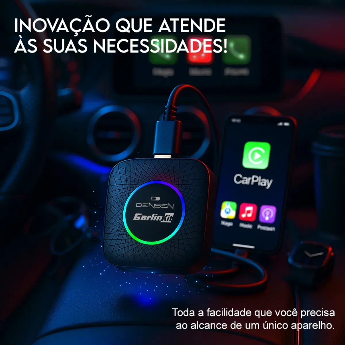 Carlinkit Streaming Box 8gb + 128gb Carplay Android Auto Sem Fio Adaptador Wireless Car Play - Imagem 4