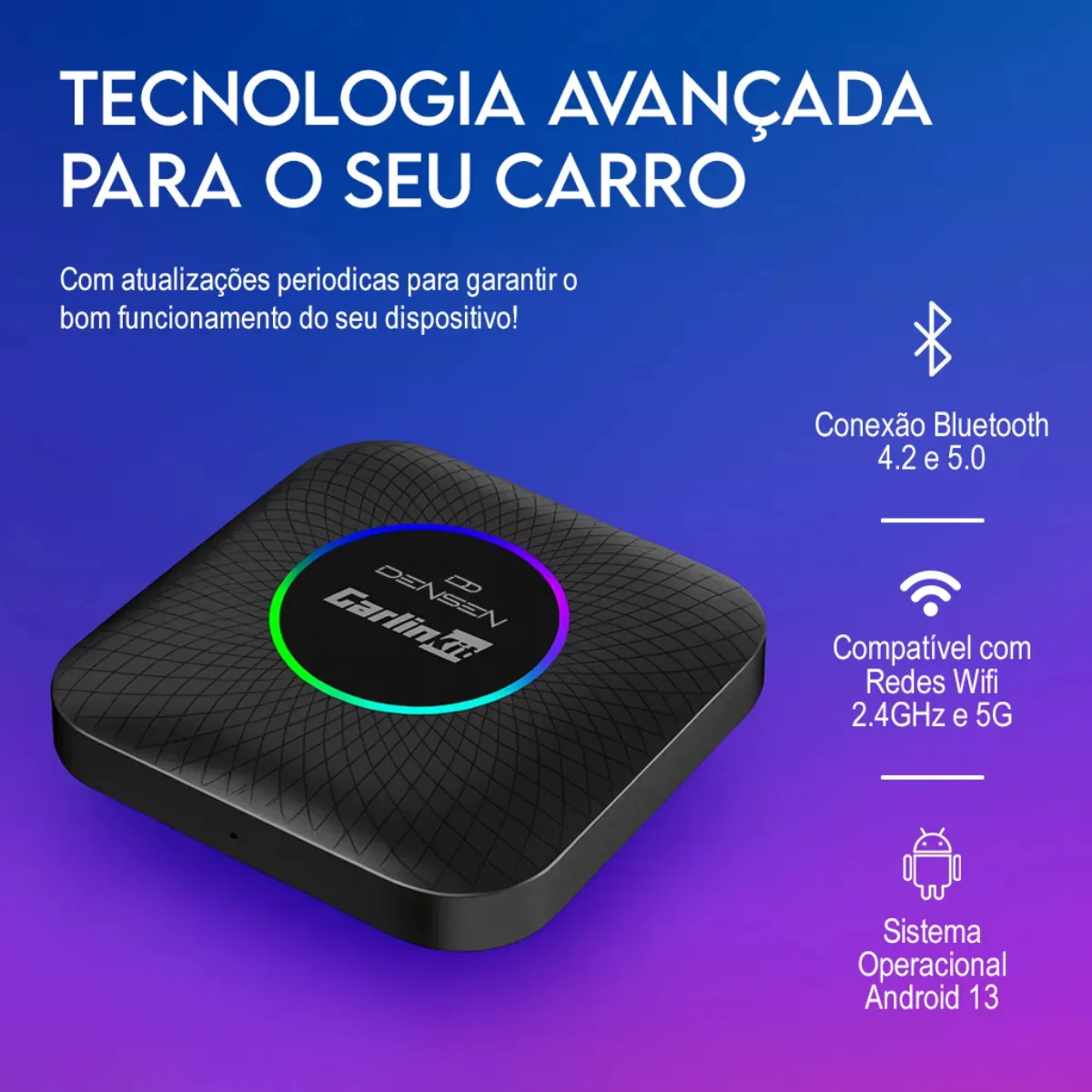 Carlinkit Streaming Box 8gb + 128gb Carplay Android Auto Sem Fio Adaptador Wireless Car Play - Imagem 5