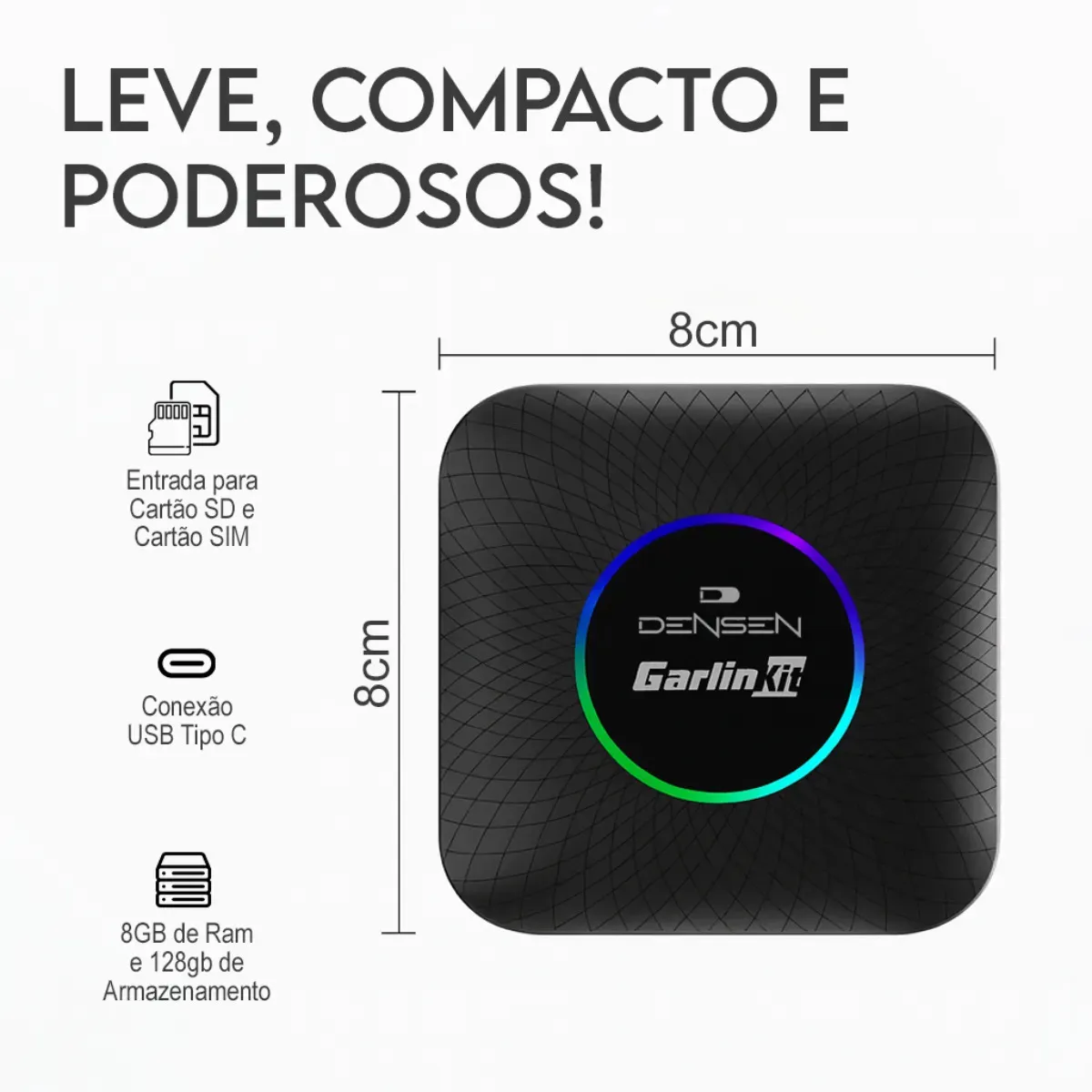 Carlinkit Streaming Box 8gb + 128gb Carplay Android Auto Sem Fio Adaptador Wireless Car Play - Imagem 6